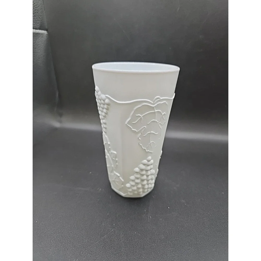 Vintage Indiana Milk Glass Harvest Pattern (Grape Vine) Tumbler